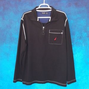 Men's Nautica Zip Up Pullover Shirt Size Large